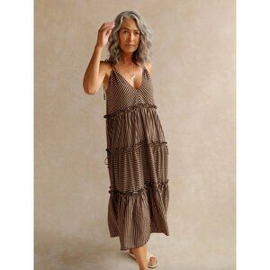 BAIIA NWOT Viviana Multiway Dress - Valencia Coffee Black Striped XL